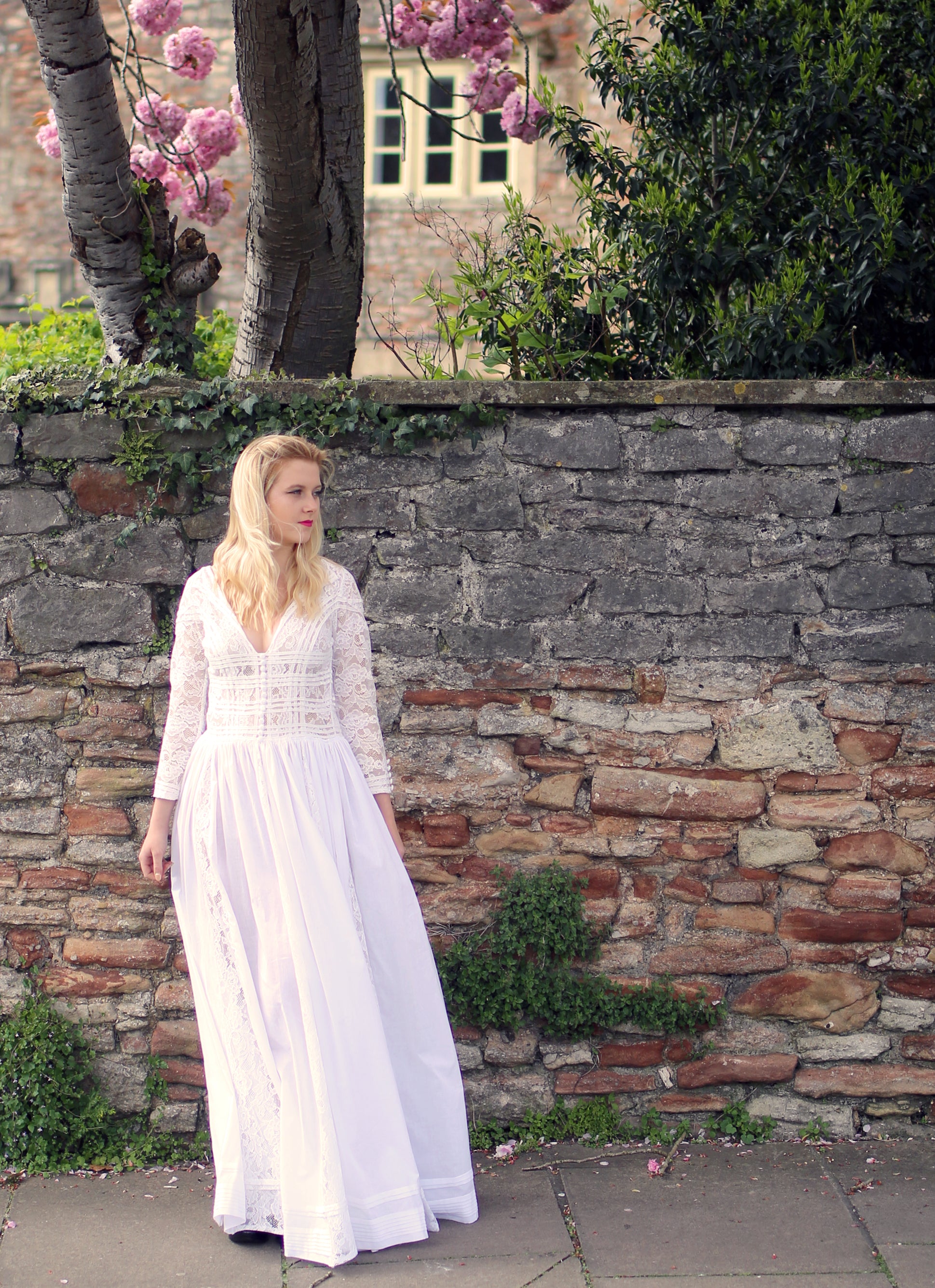 Cotton lace maxi dress online