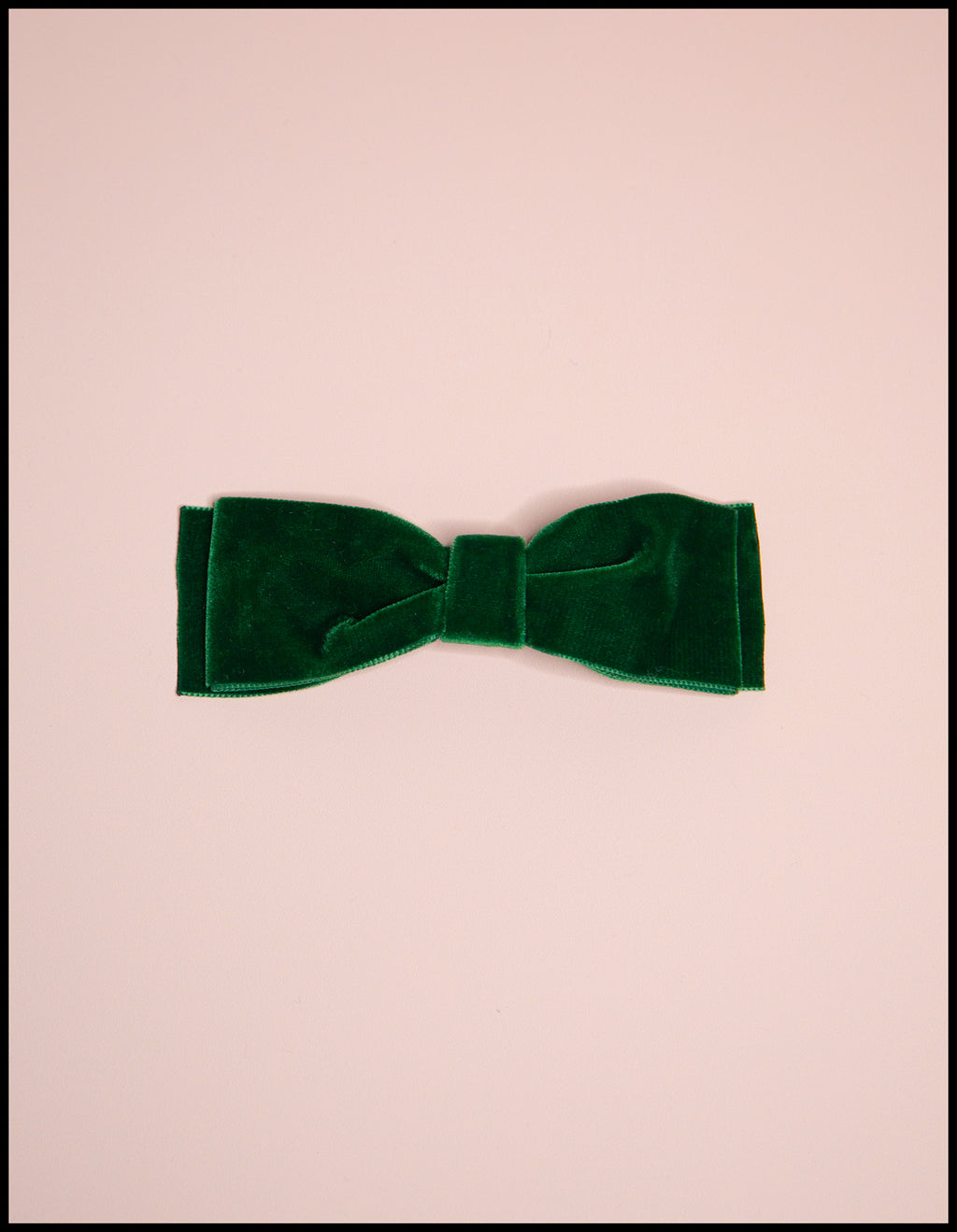 Green Velvet Hair Bow Barrette