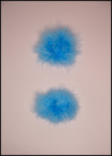 Fluffies - Powder Blue Feather Pompom Shoe Clips