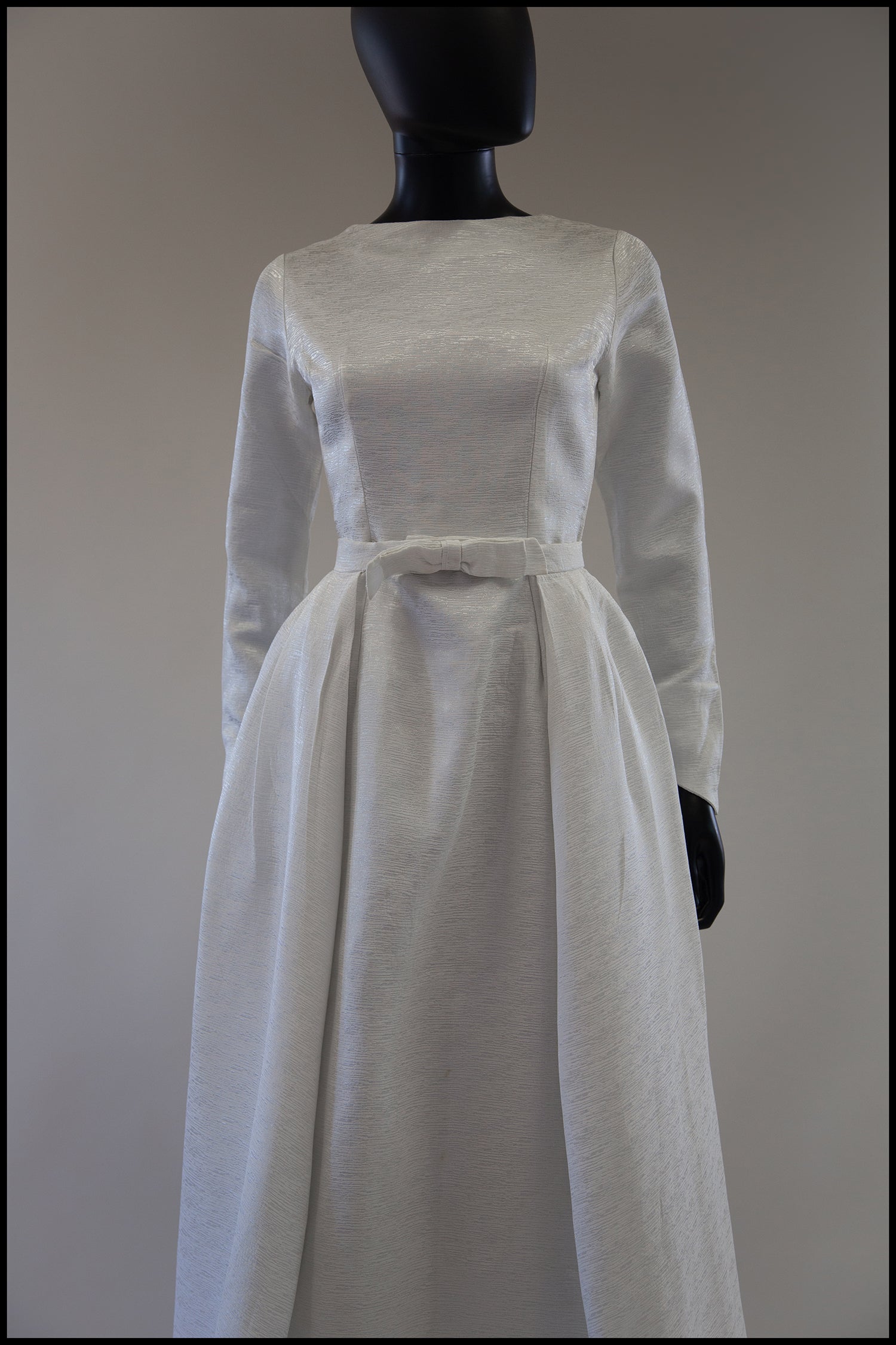 Vintage 1960s White Sateen Wedding Dress and Overskirt – ALEXANDRA-KING