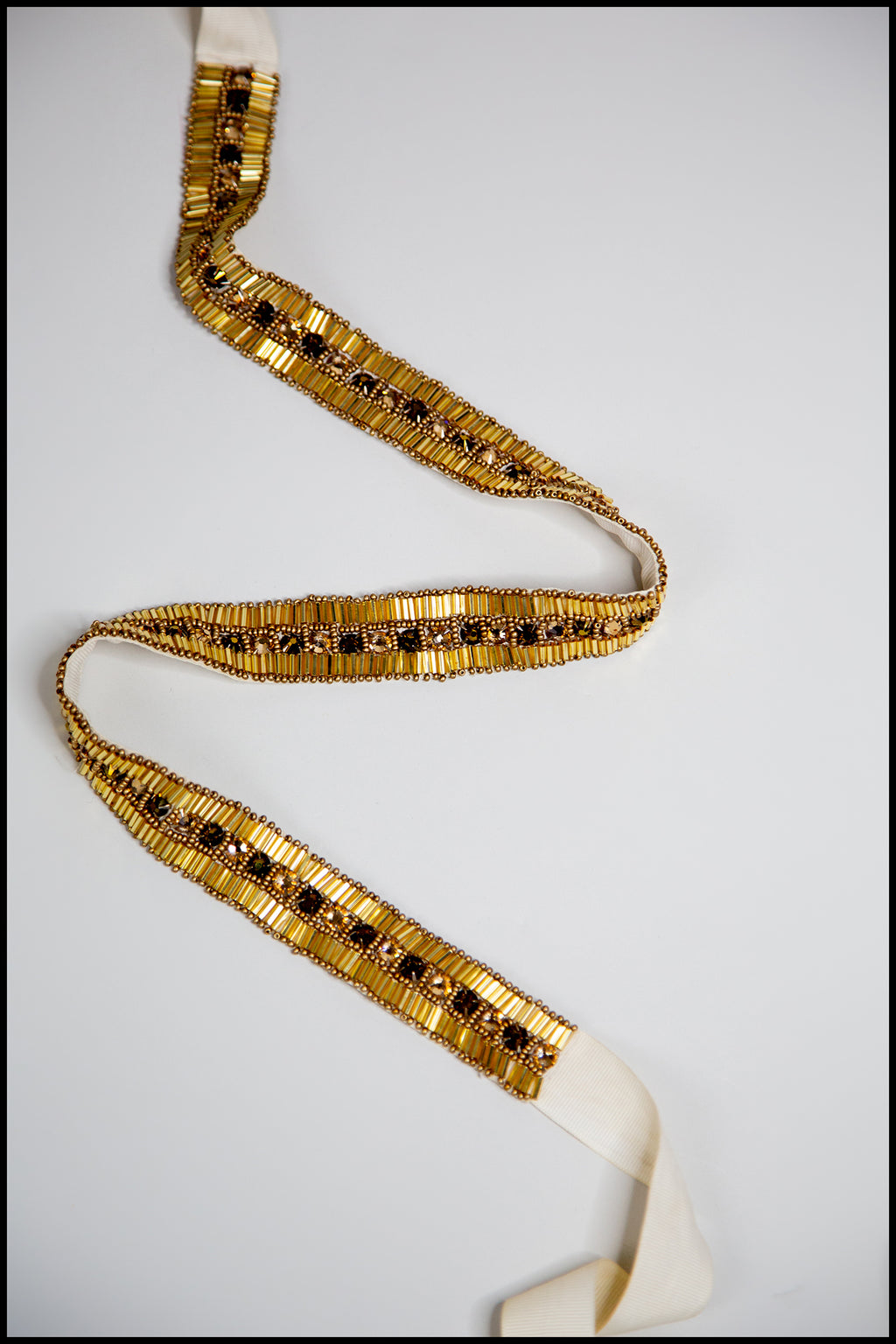 Gold Art Deco Crystal Beaded Belt