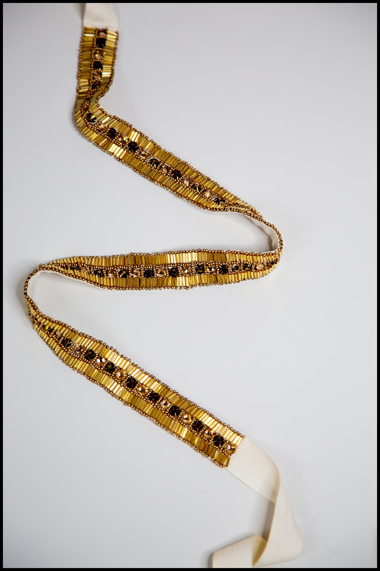 Gold Art Deco Crystal Beaded Belt
