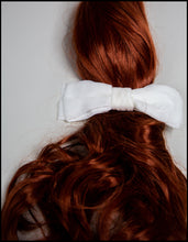 Ivory Velvet Hair Bow Barrette