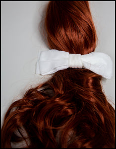 Ivory Velvet Hair Bow Barrette