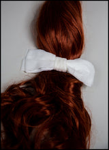 Ivory Velvet Hair Bow Barrette