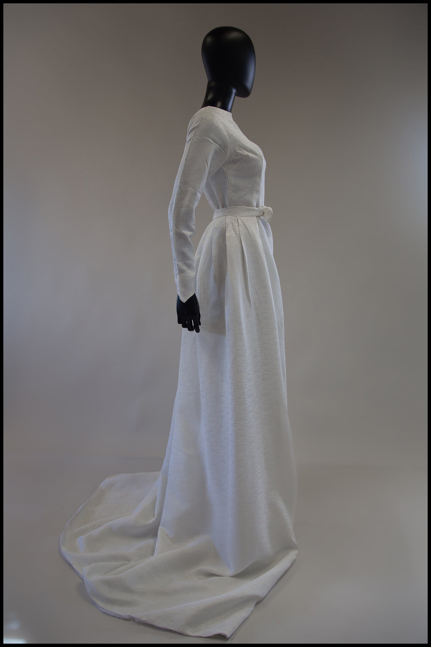 60s wedding dress long Cynthia Wedding Dress; 1960's/1970's Vintage Wedding Dress, Geometric Lace and Pearl Pattern