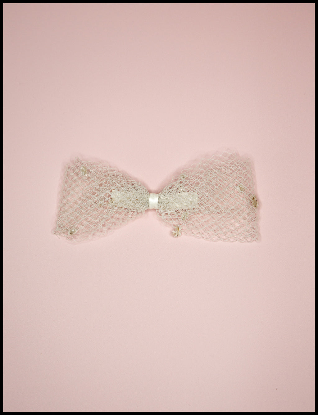 Cream Net Hair Bow