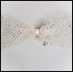 Cream Net Hair Bow