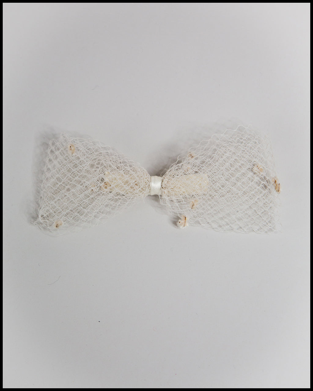 Cream Net Hair Bow