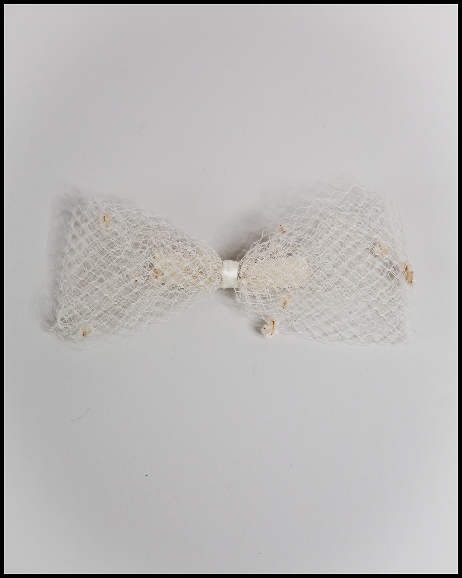 Cream Net Hair Bow