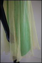 Vintage 1960s Yellow Green Organza Trapeze Dress