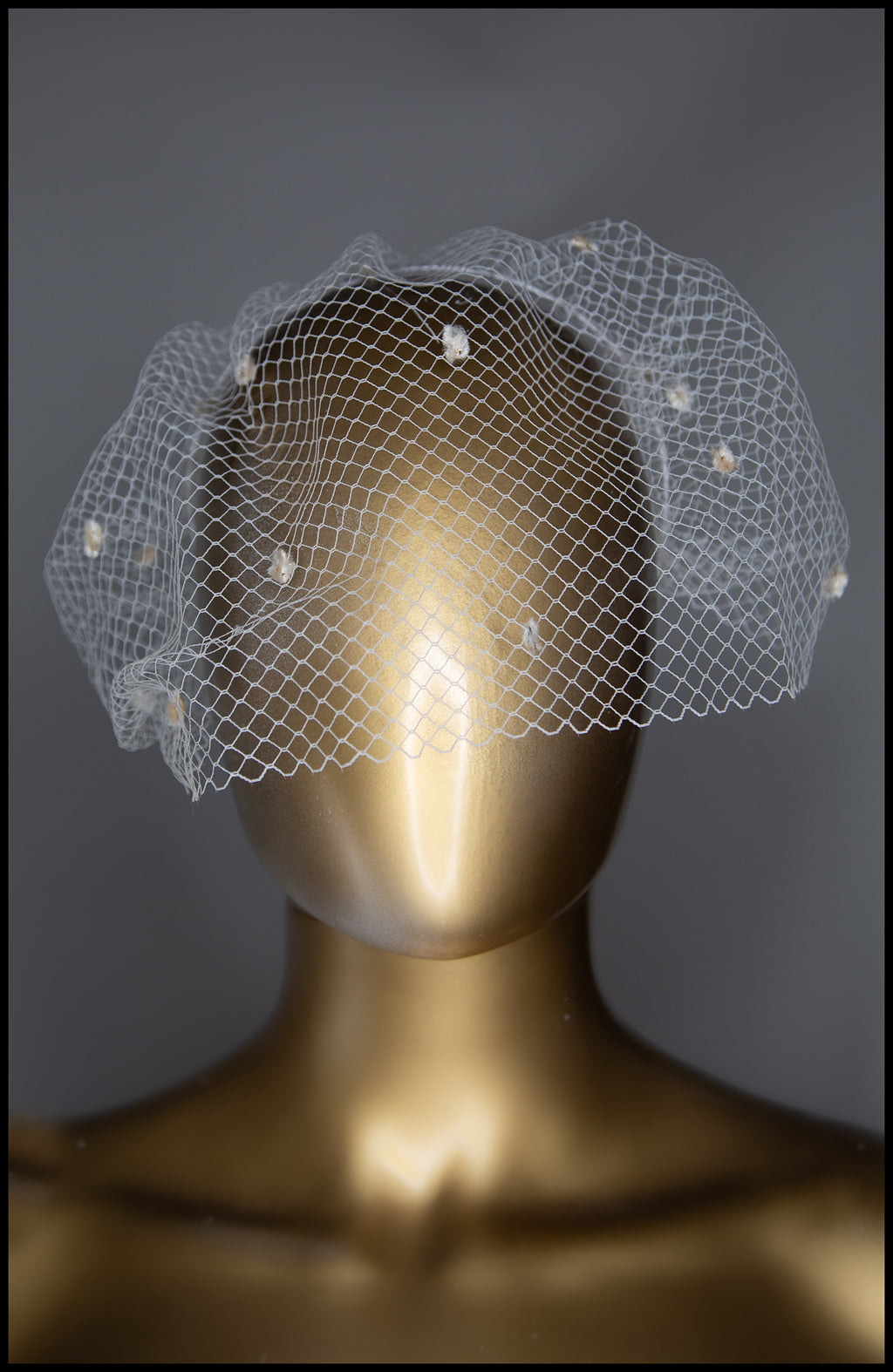 Ivory Dot Birdcage Veil Headpiece