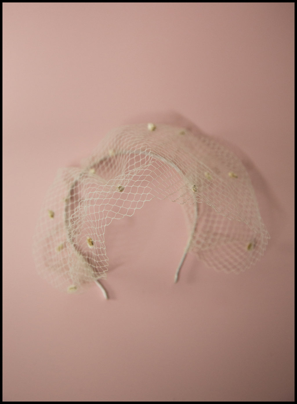 Ivory Dot Birdcage Veil Headpiece