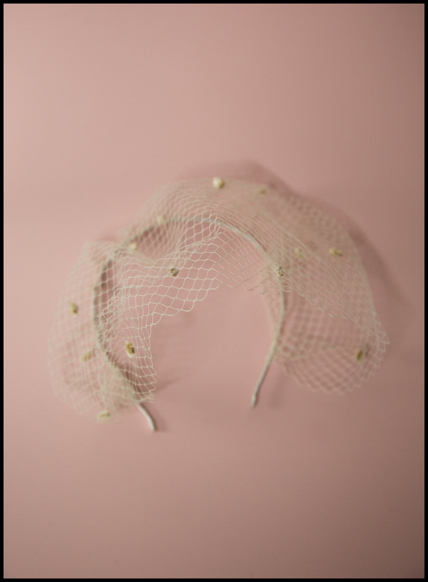 Ivory Dot Birdcage Veil Headpiece