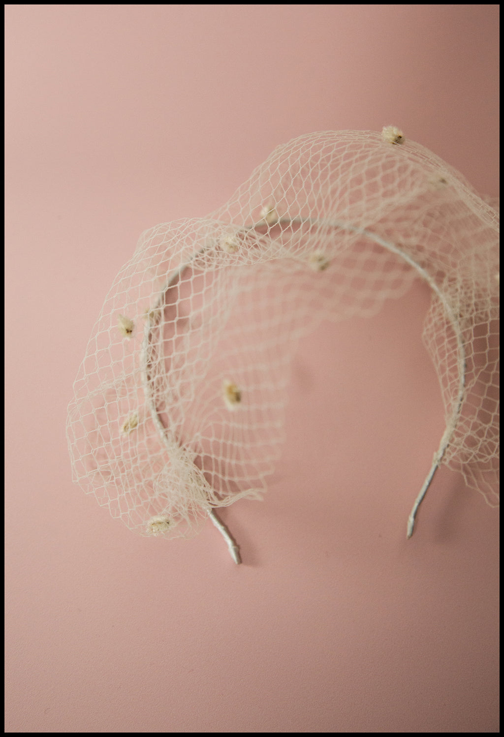 Ivory Dot Birdcage Veil Headpiece