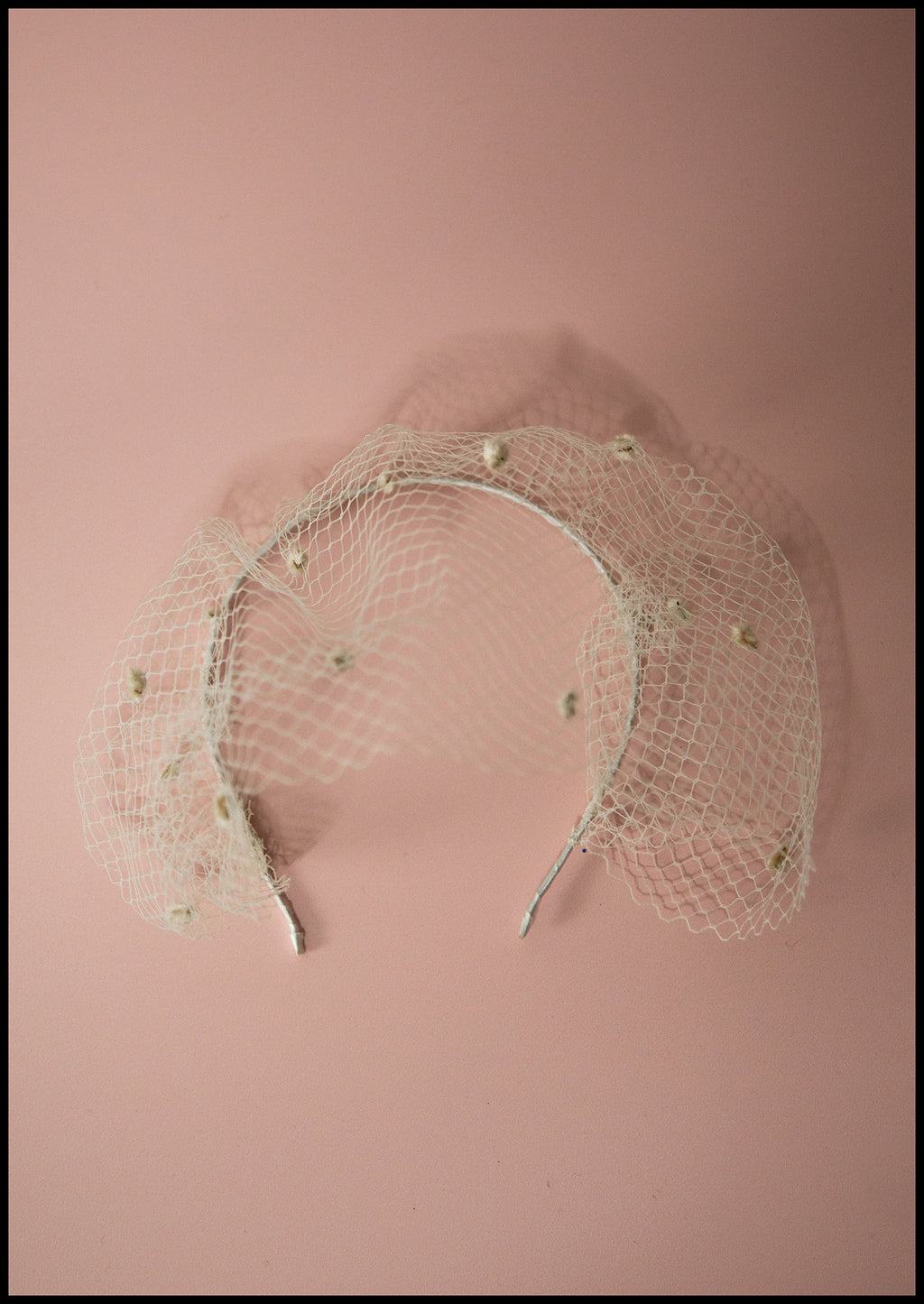 Ivory Dot Birdcage Veil Headpiece