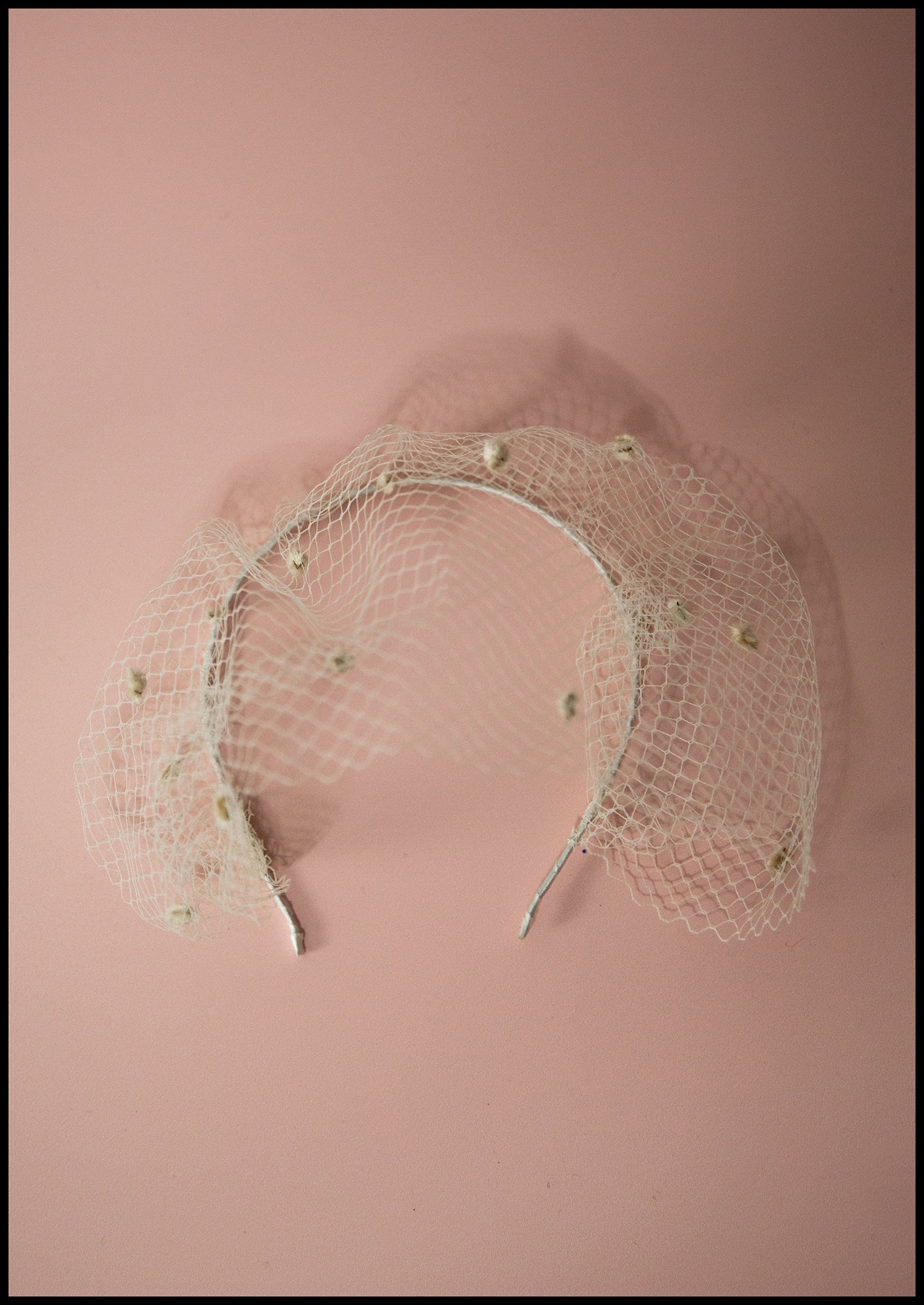 Ivory Dot Birdcage Veil Headpiece