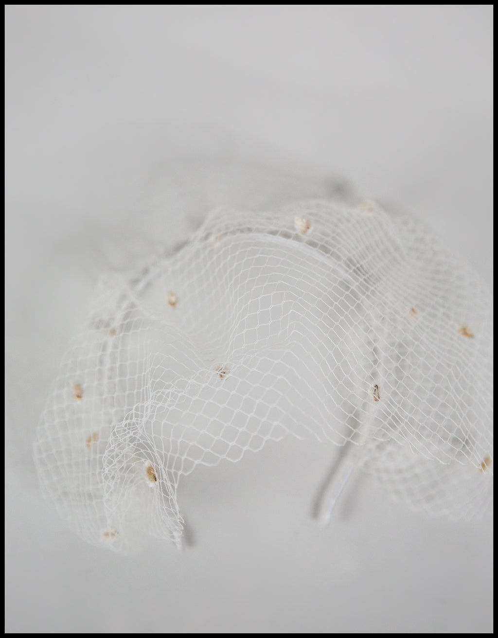 Ivory Dot Birdcage Veil Headpiece