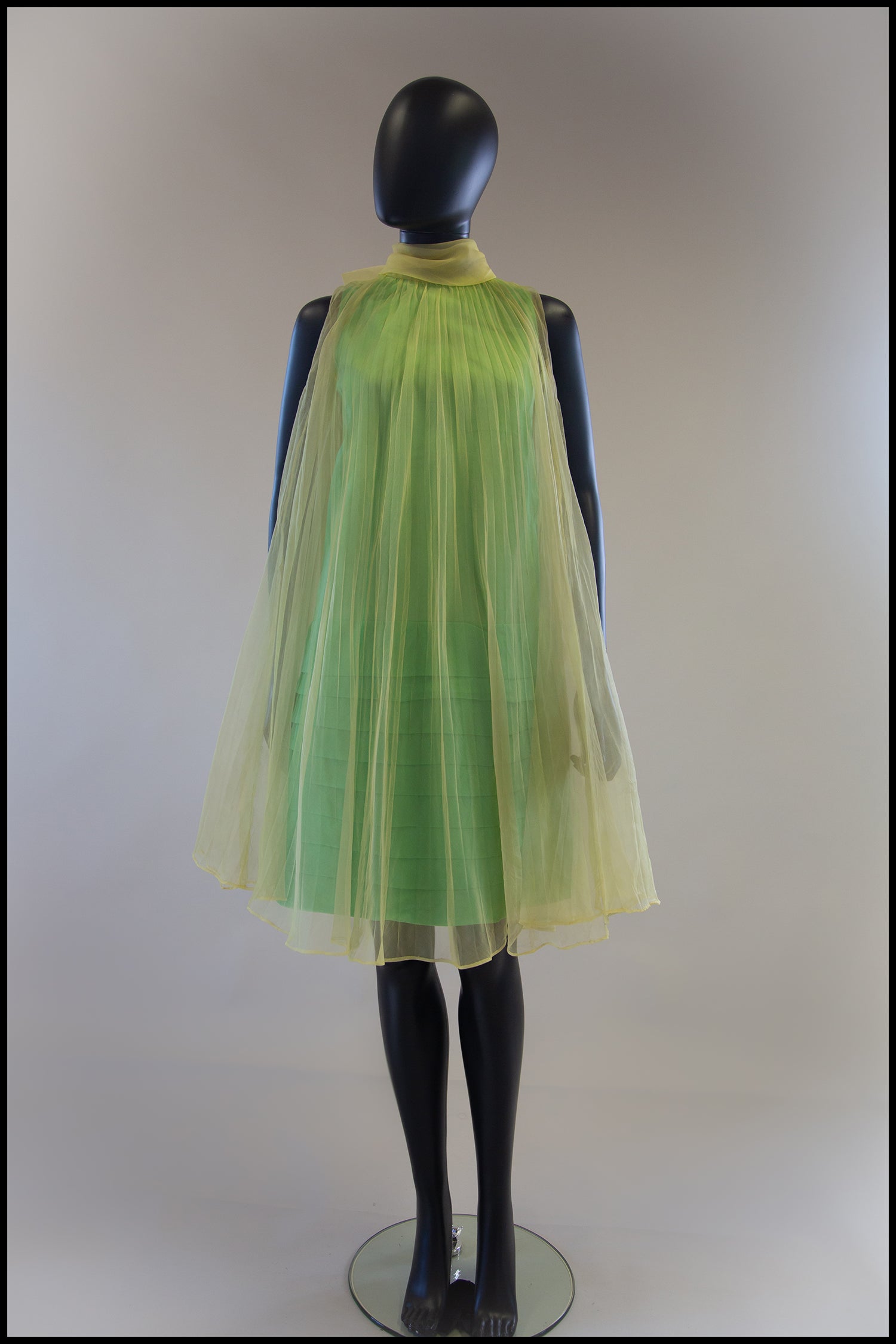 Vintage 1960s Yellow Green Organza Trapeze Dress – ALEXANDRAKING