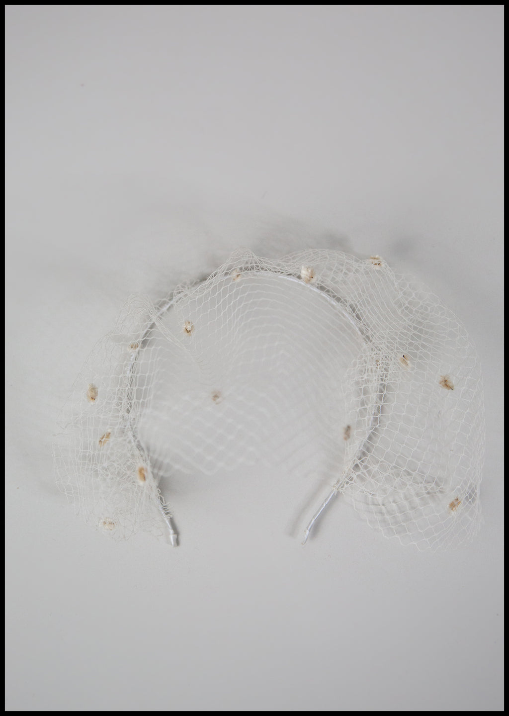 Ivory Dot Birdcage Veil Headpiece