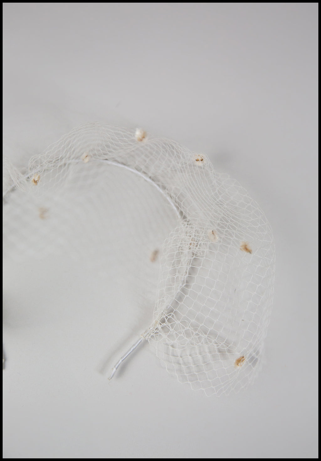 Ivory Dot Birdcage Veil Headpiece