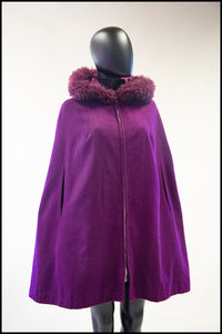 vintage 1960s purple wool cape alexandra king