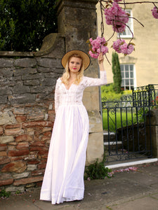 romantic white cotton lace dress