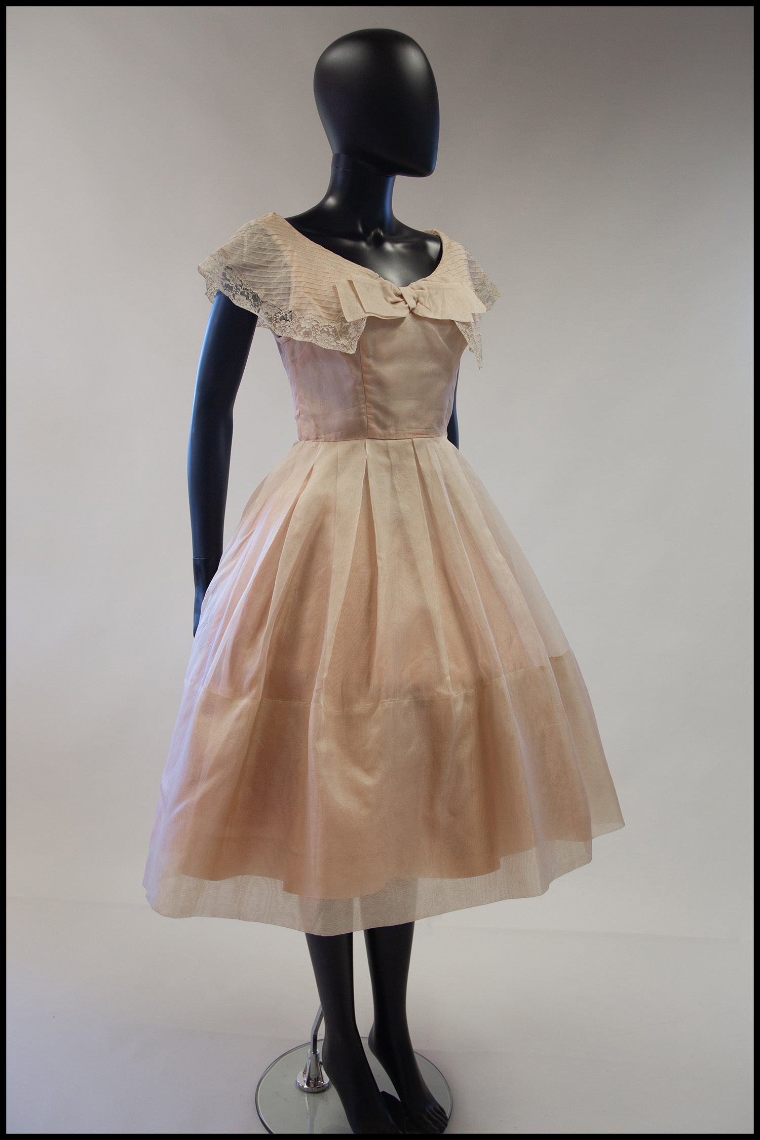 vintage 1950s blush organza silk dress alexandra king