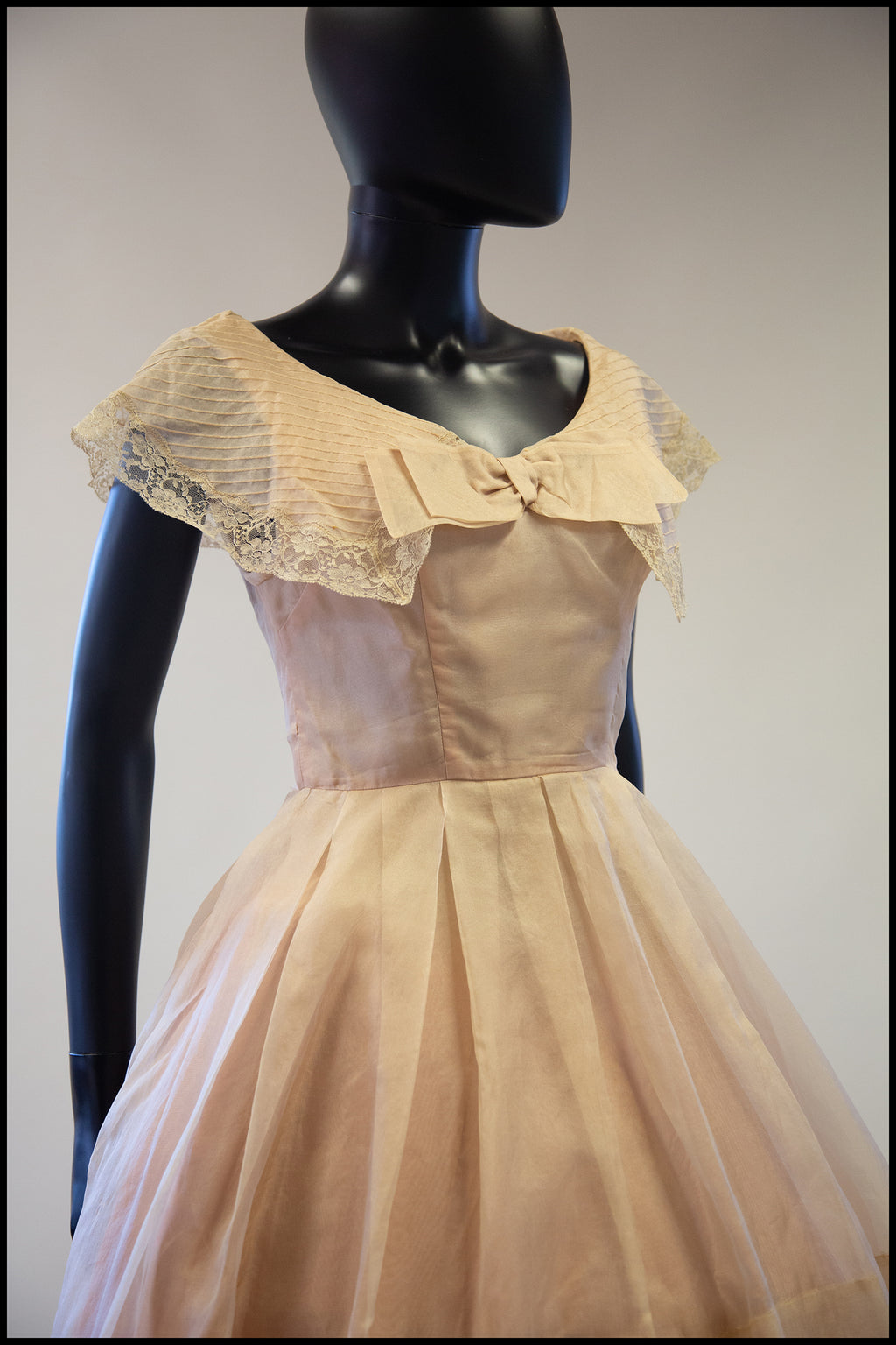 vintage 1950s blush organza silk dress alexandra king