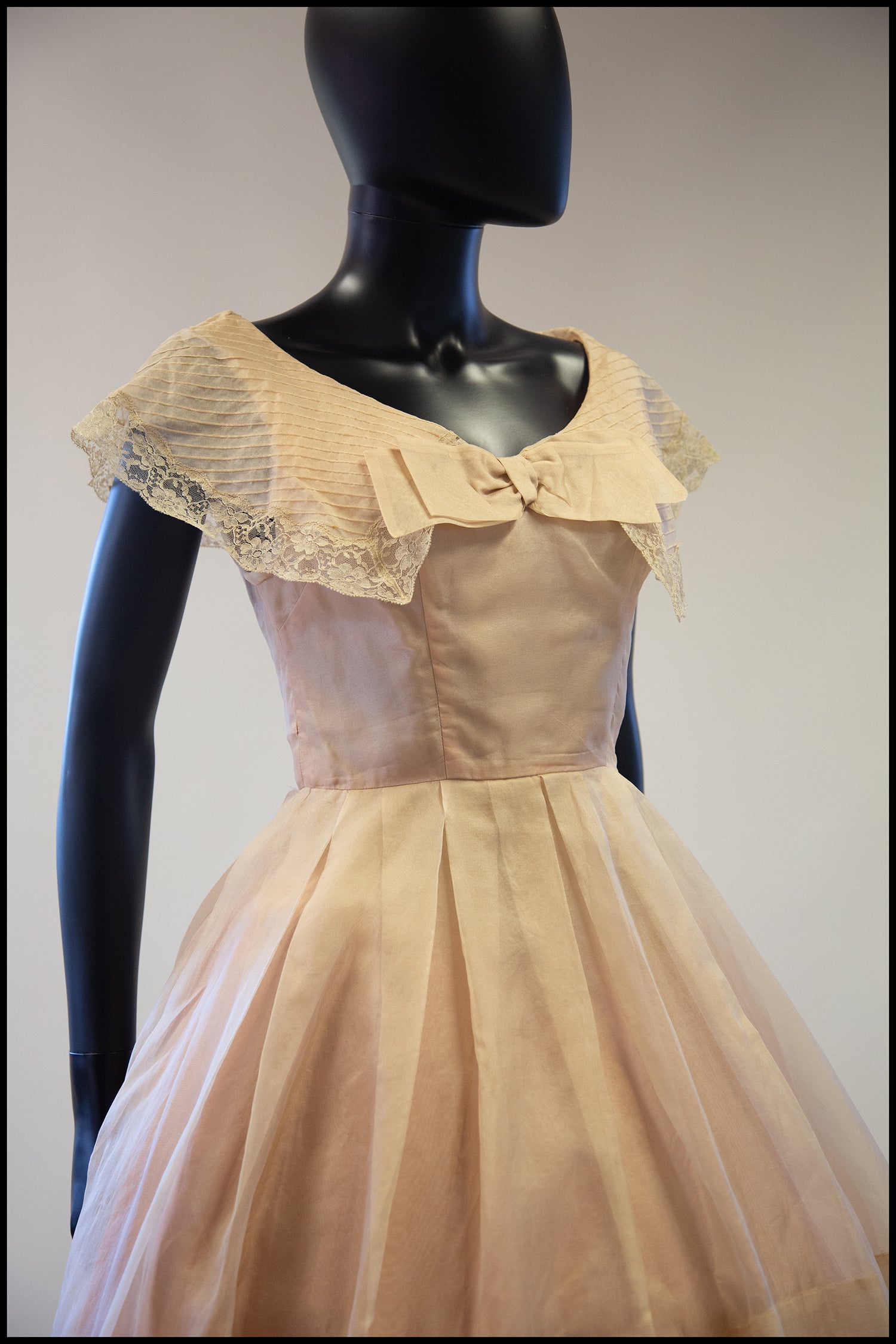 vintage 1950s blush organza silk dress alexandra king