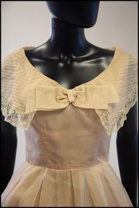 vintage 1950s blush organza silk dress alexandra king