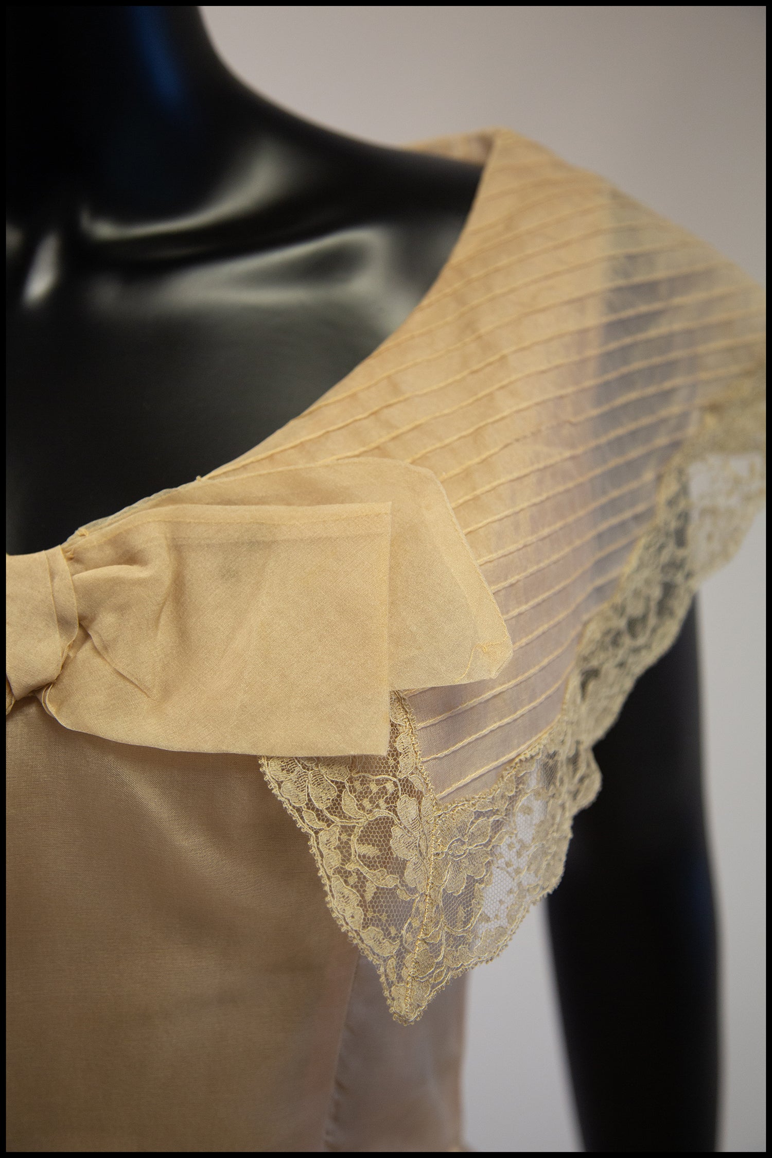 Vintage 1950s Blush Silk Organdie Dress
