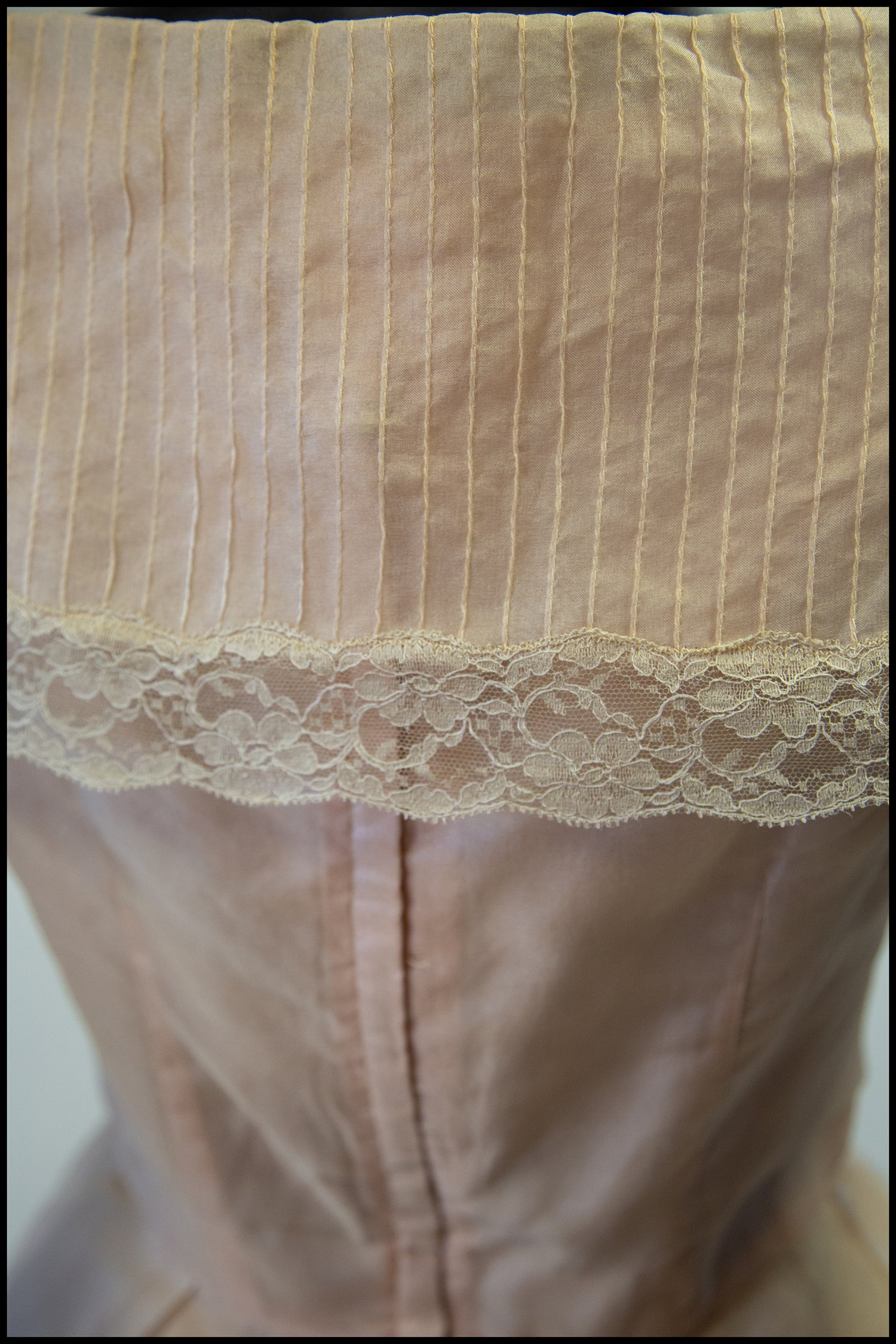 Vintage 1950s Blush Silk Organdie Dress