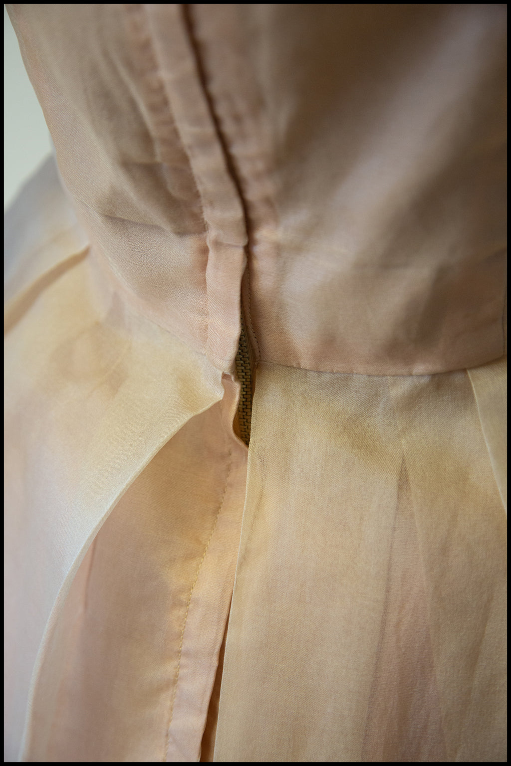 Vintage 1950s Blush Silk Organdie Dress