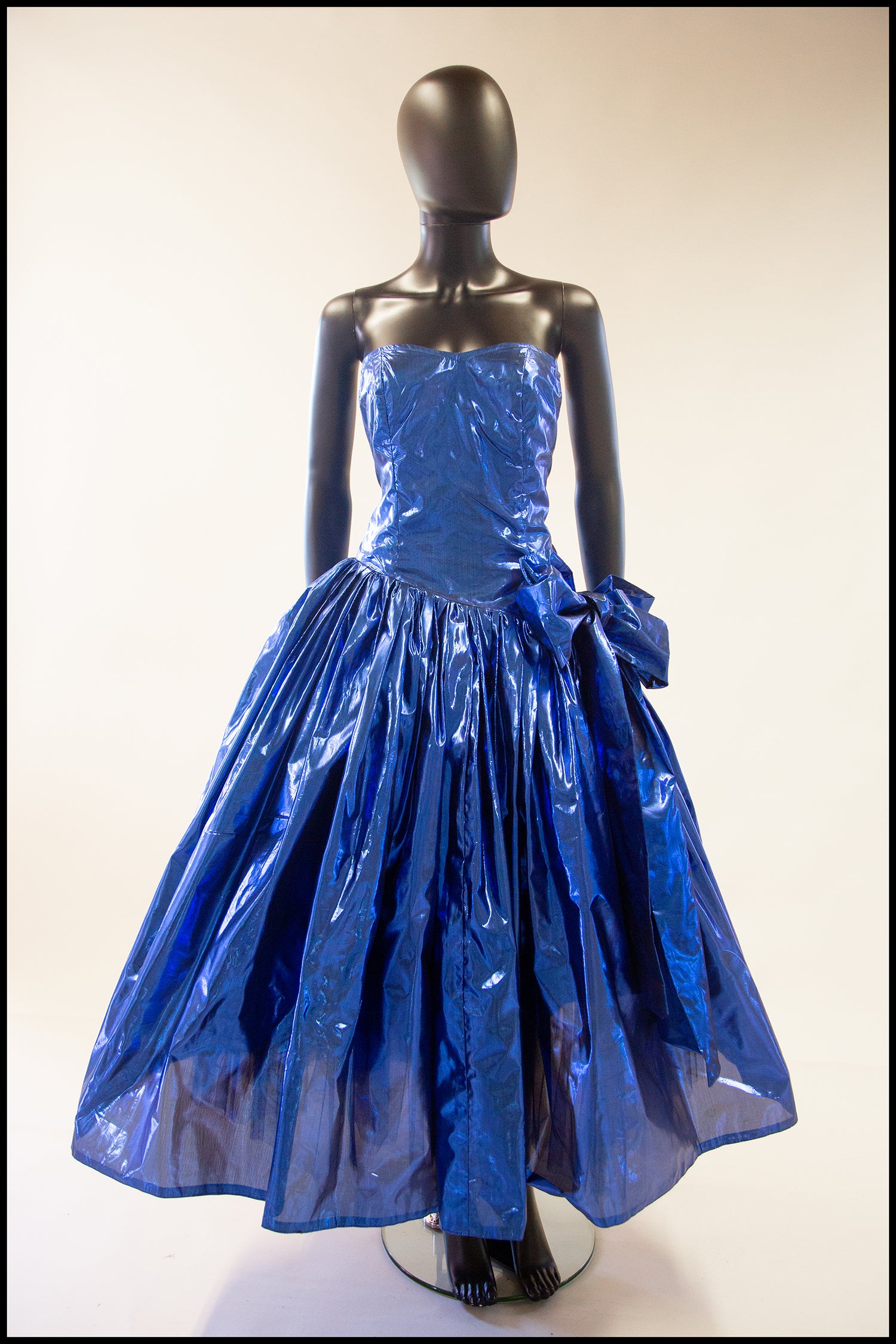 vintage 1980s metallic blue party dress alexandra king