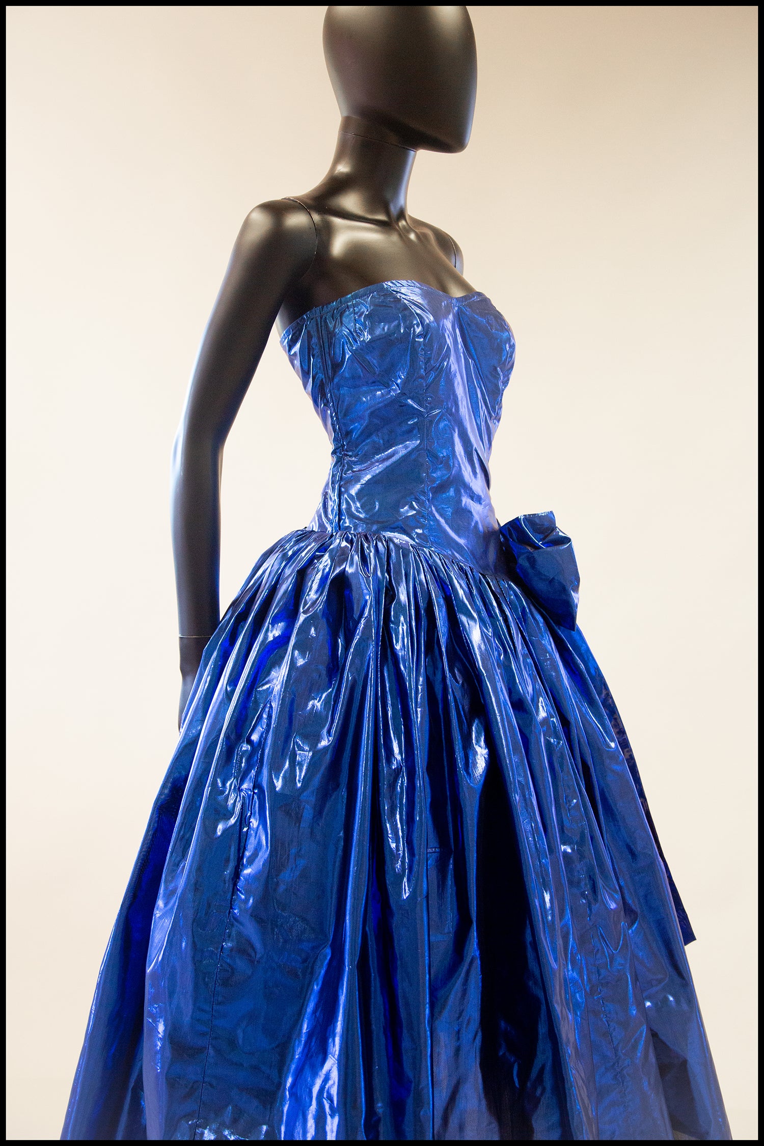 Vintage 1980s Blue Metallic Ballgown Dress