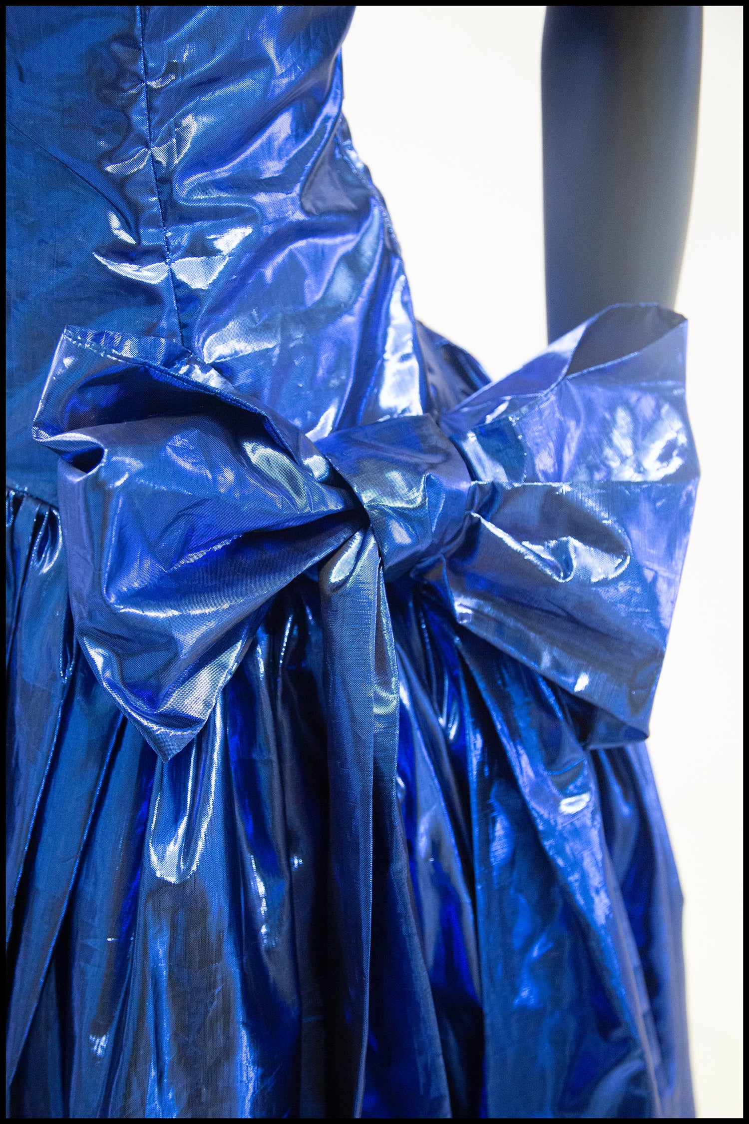 Vintage 1980s Blue Metallic Ballgown Dress