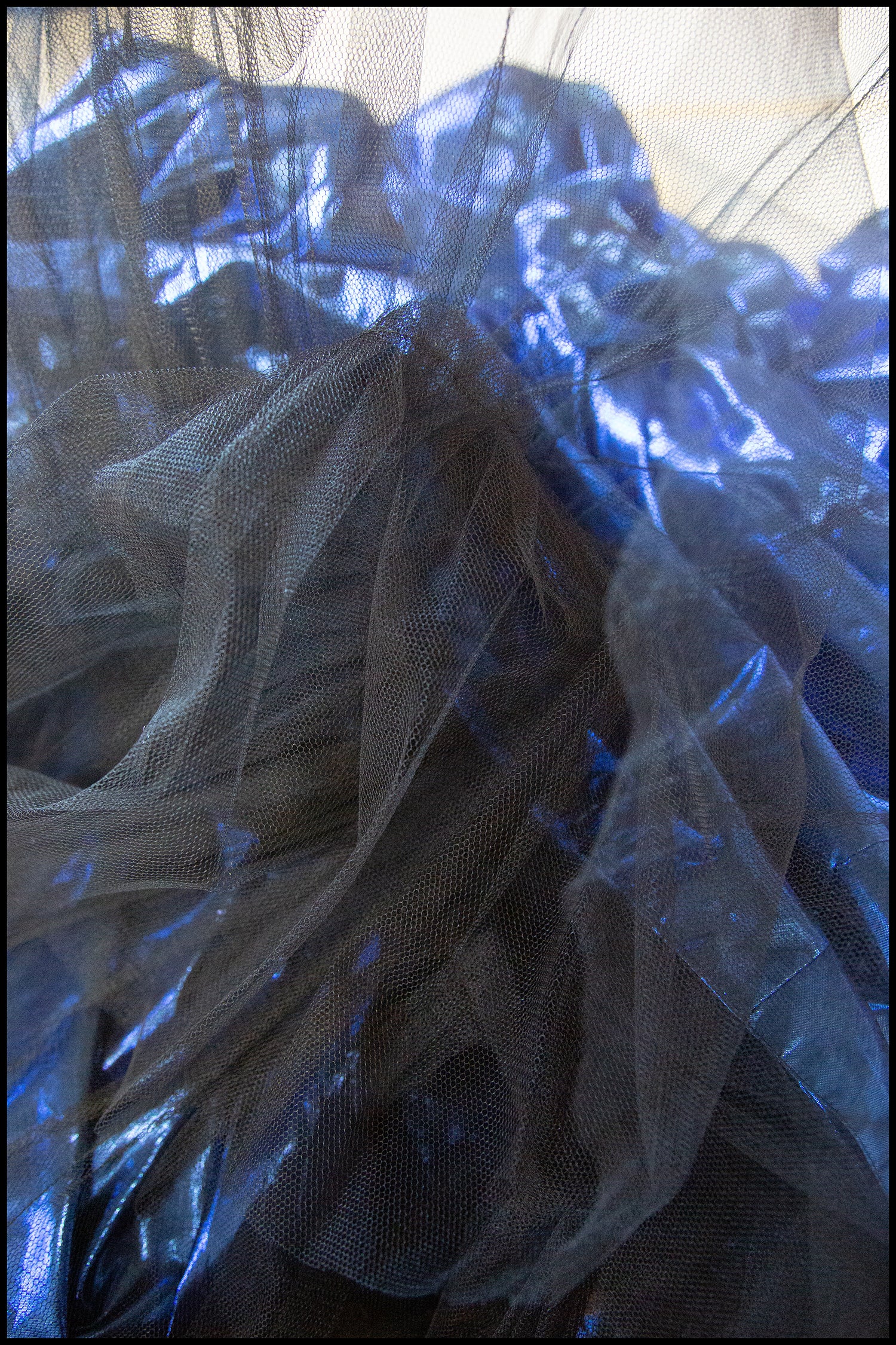 Vintage 1980s Blue Metallic Ballgown Dress