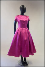 vintage 1950s magenta pink satin dress alexandra king