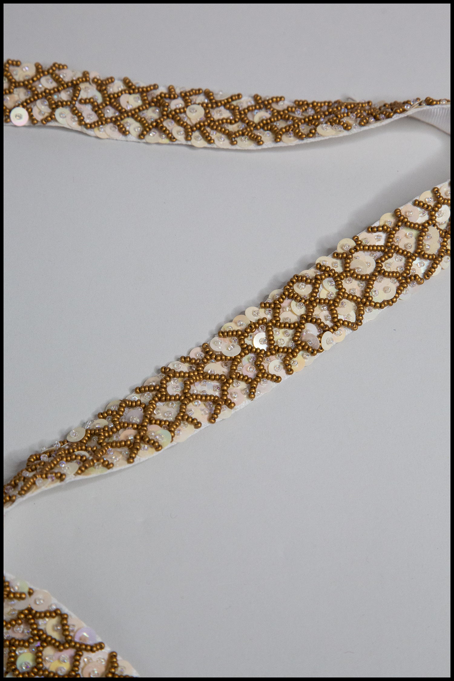 Antique Gold Fish Scale Beaded Belt
