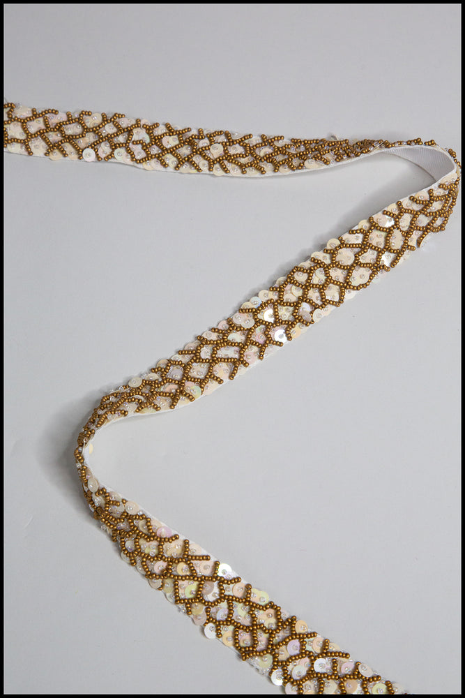 Antique Gold Fish Scale Beaded Belt