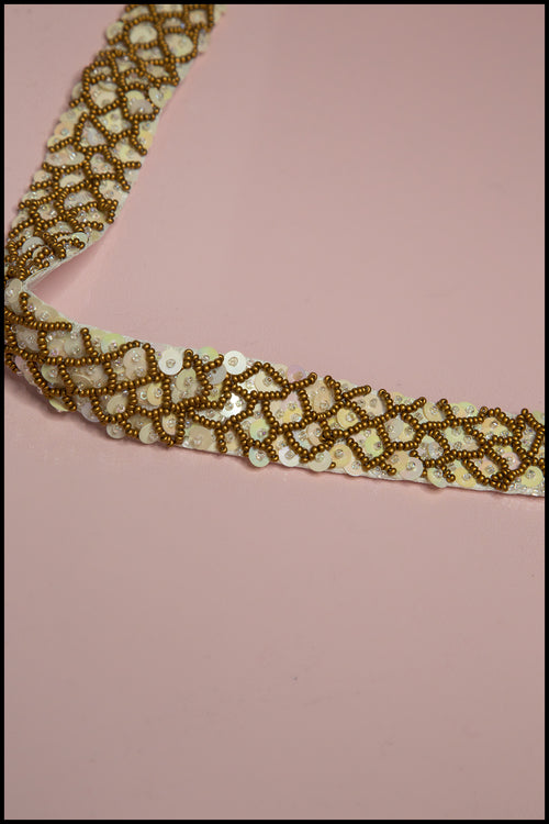 Antique Gold Fish Scale Beaded Belt