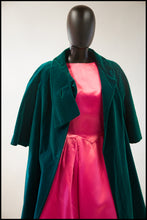 Vintage 1950s Emerald Green Velvet Evening Coat