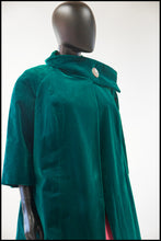 Vintage 1950s Emerald Green Velvet Evening Coat