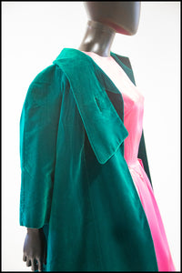 Vintage 1950s Emerald Green Velvet Evening Coat