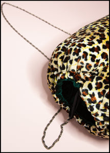 RESERVED Muff Bag - Leopard Velvet Hand Warmer Bag
