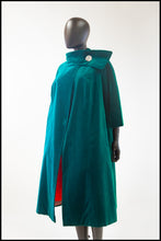 Vintage 1950s Emerald Green Velvet Evening Coat