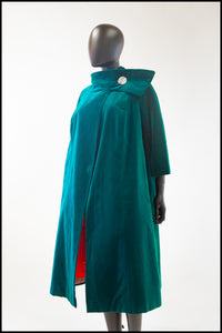 Vintage 1950s Emerald Green Velvet Evening Coat