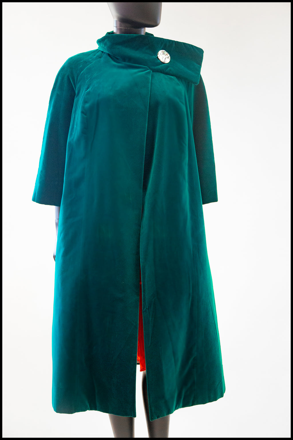 vintage 1950s green velvet coat alexandra king