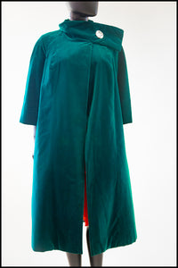 vintage 1950s green velvet coat alexandra king